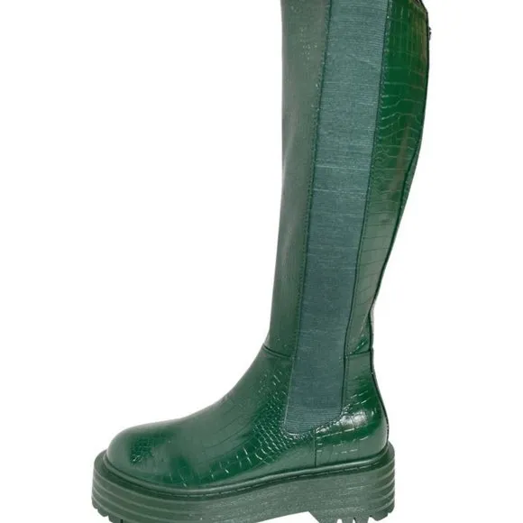AZALEA WANG Knee High&quot;THE RIDING CROC &quot; Vegan Leather Boots (BRAND NEW!!!!!!!!!!