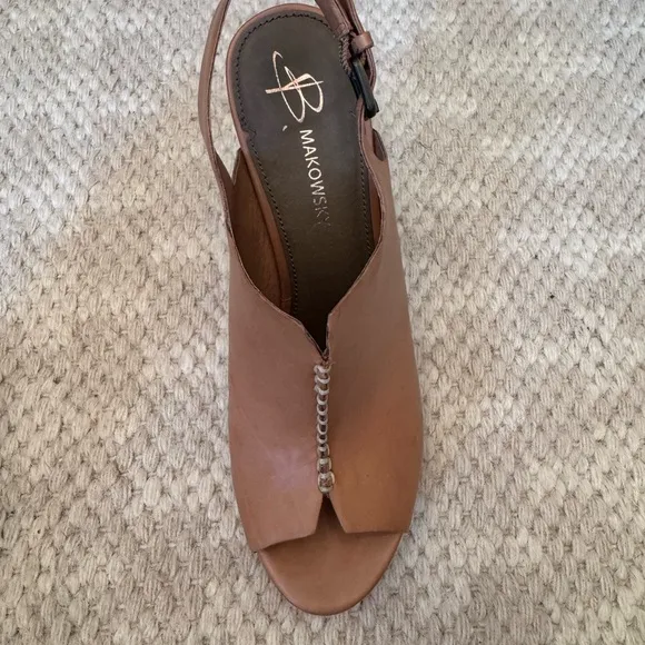 B. Makowsky Summer booties Woman’s tan leather