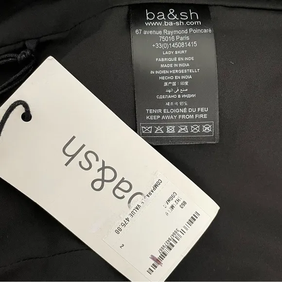 ba&amp;sh Melba Lamb Leather Zip Up Mini Skirt