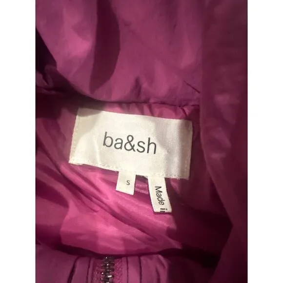 Ba&amp;sh Spencer Retro Oversized Waterproof Ski Jacket NWOT Magenta Purple Small