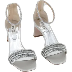 Badgley Mischka Kameryn Heeled Sandal, Morning Fog, Size 9, Missing Jewel