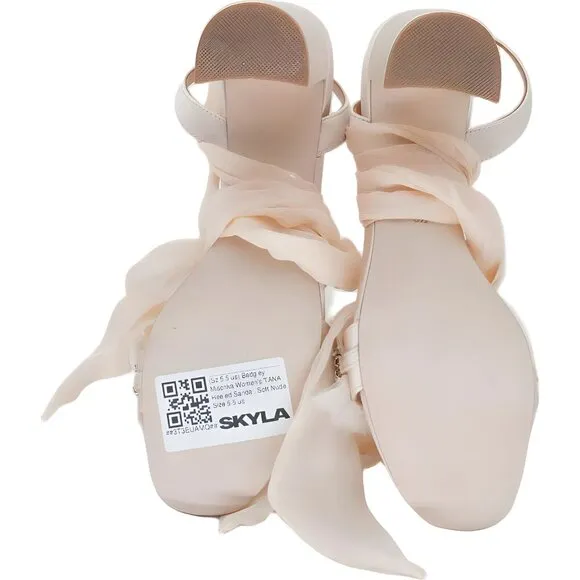 Badgley Mischka TANA Heeled Sandal in Soft Nude, Women's Size 5.5