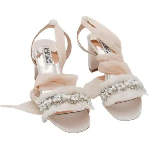 Badgley Mischka TANA Heeled Sandal in Soft Nude, Women's Size 5.5