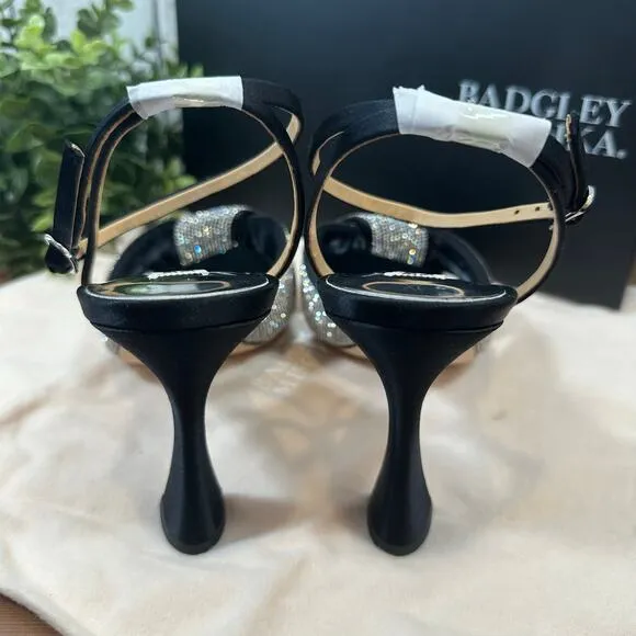Badgley Mischka Women's Brinlee Studded Satin Sandals Heels Size 9
