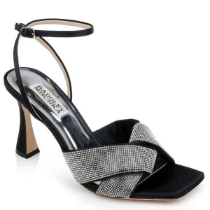 Badgley Mischka Women's Brinlee Studded Satin Sandals Heels Size 9