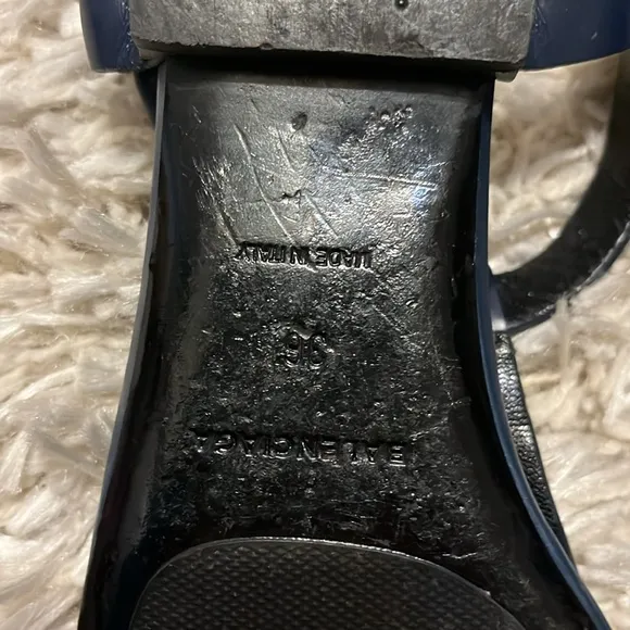 Balenciaga leather sandals with metal studs on the straps.
