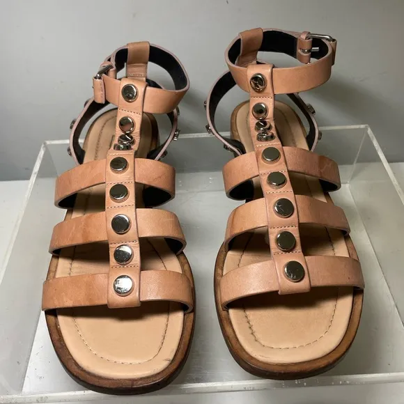 Balenciaga studed gladiador sandals nude laather sz 39.5 made in italy