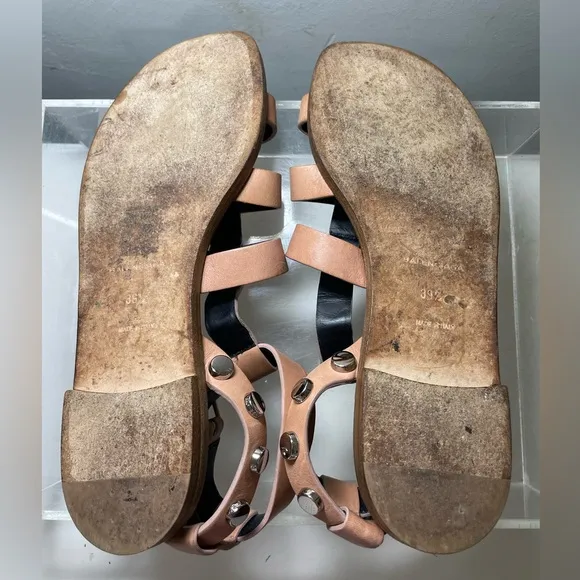 Balenciaga studed gladiador sandals nude laather sz 39.5 made in italy