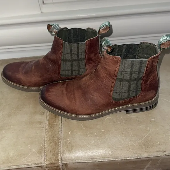 Barbour Brown Leather Chelsea Boots