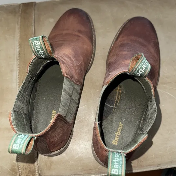 Barbour Brown Leather Chelsea Boots
