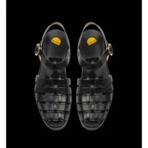 BARED FOOTWEAR BITTERN FISHERMAN SANDALS BLACK LEATHER WOMENS 40 US 9.5 10 NEW