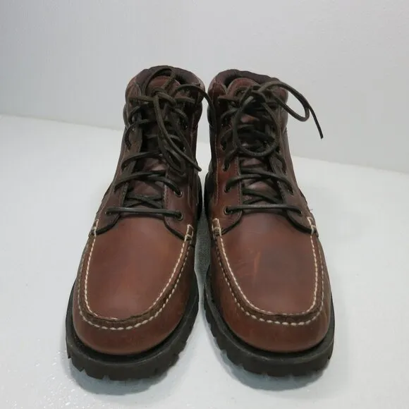 Bass Caratunk Vintage Mens Boots Used Vibram T185 Moc Toe Classic Sz 13 M