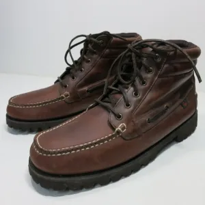 Bass Caratunk Vintage Mens Boots Used Vibram T185 Moc Toe Classic Sz 13 M