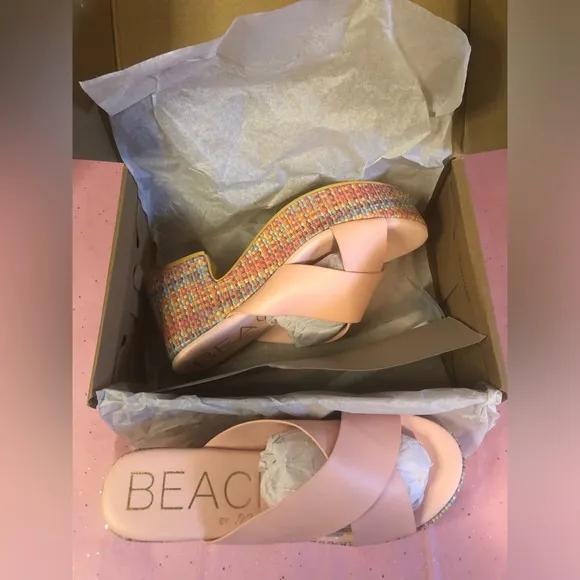 🐚BEACH By Matisse Nellie Platform Sandals Pink Brand New In Box