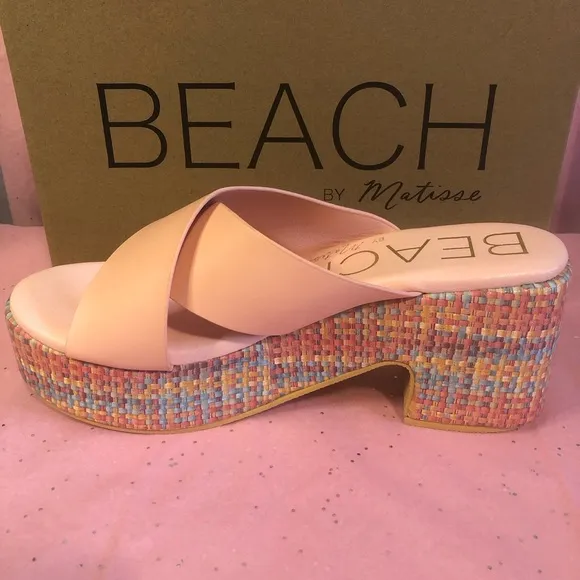 🐚BEACH By Matisse Nellie Platform Sandals Pink Brand New In Box