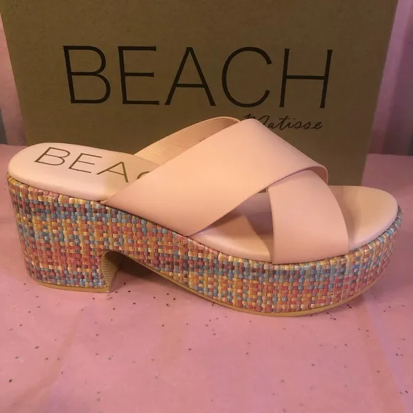 🐚BEACH By Matisse Nellie Platform Sandals Pink Brand New In Box
