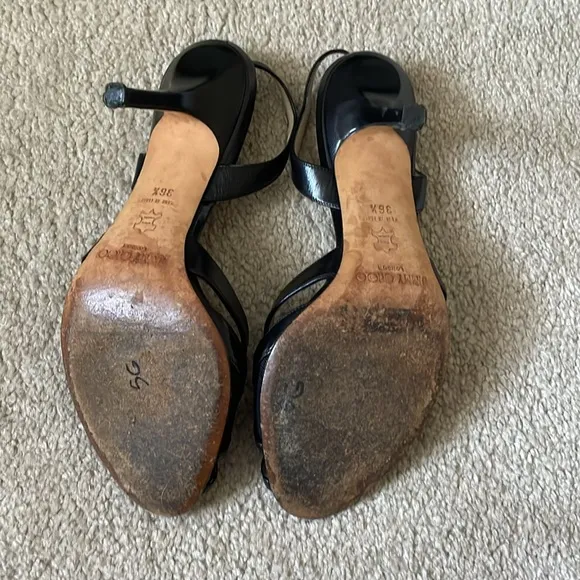 Beautiful Jimmy Choo black leather slingback sandals, size 36.5 or 6.5