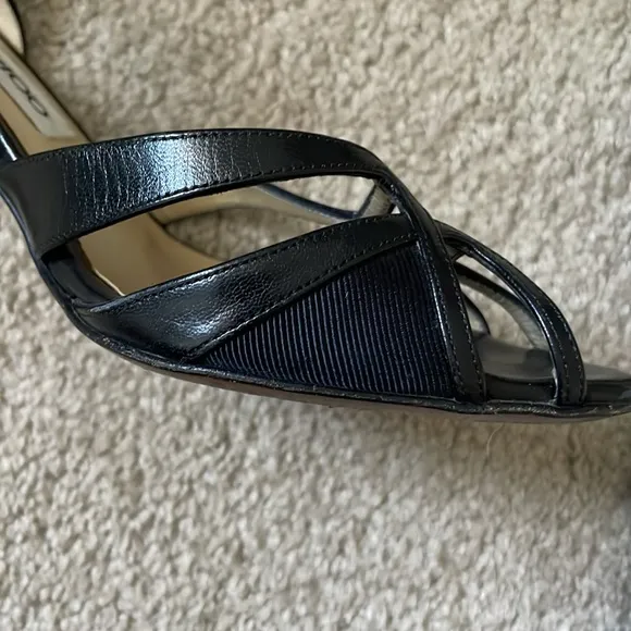 Beautiful Jimmy Choo black leather slingback sandals, size 36.5 or 6.5
