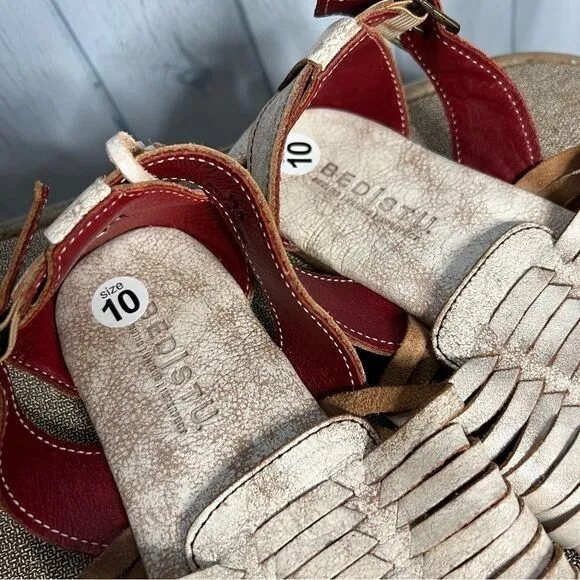 Bed Stu bone distressed leather gladiator Ingrit sandals size 10 NEW