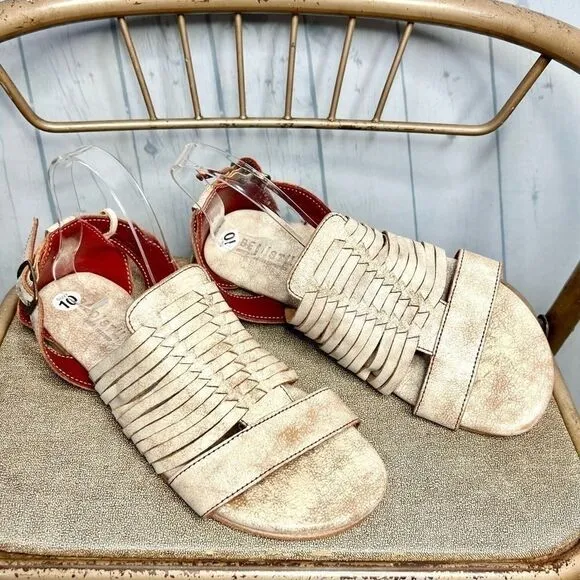 Bed Stu bone distressed leather gladiator Ingrit sandals size 10 NEW