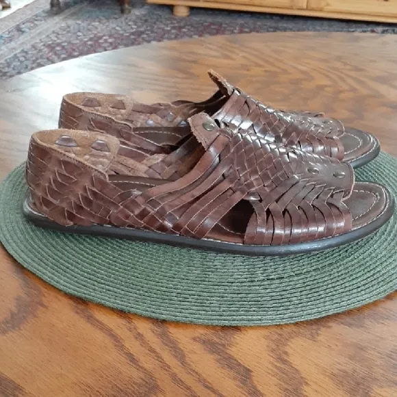 BED STU Brown Huarachi Woven Leather Sandals Size 10