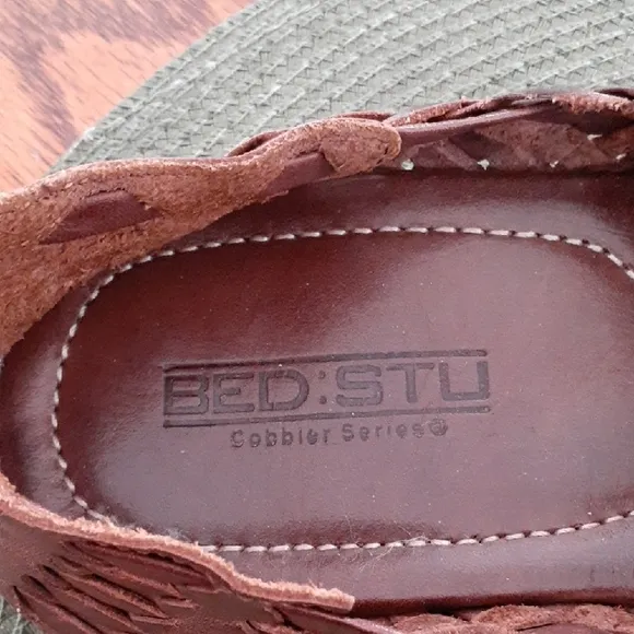 BED STU Brown Huarachi Woven Leather Sandals Size 10