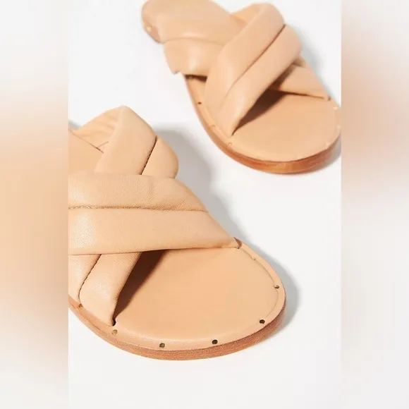 Beek Dovetail Tan Leather Crisscross Sandals size 11