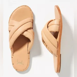 Beek Dovetail Tan Leather Crisscross Sandals size 11