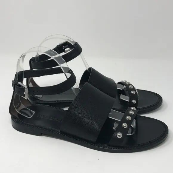 Belstaff Camden Studded Sandals Flats EU 38.5