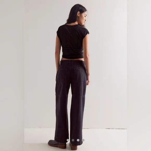 Benji Relaxed Wide Leg Jeans NWOT Thea black
