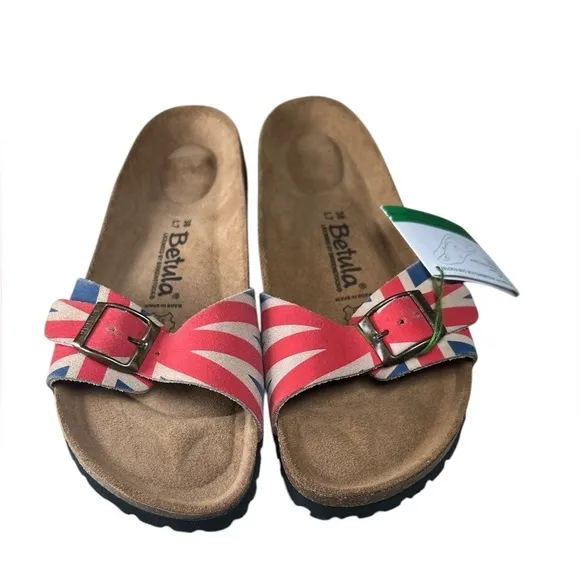 Betula by Birkenstock British flag leather sandals 7 - 7.5