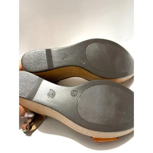 Biostep Leather wedges sandals multicolor floral spain made summer women’s 9