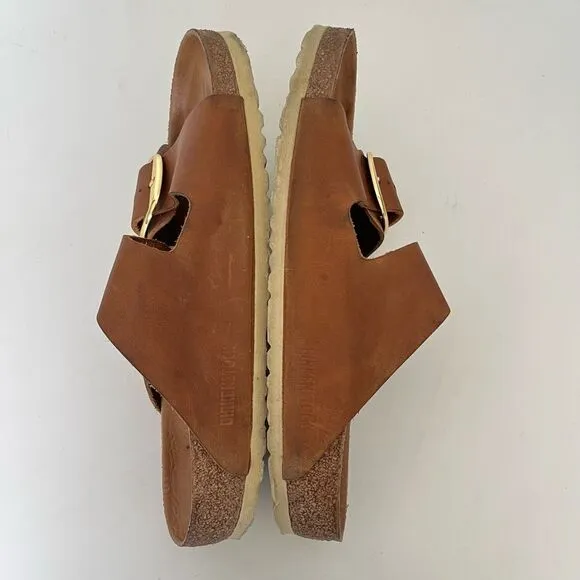 Birkenstock Arizona Big Buckle Oiled Cognac Leather Sandals 41 Womens 10 Mens 8