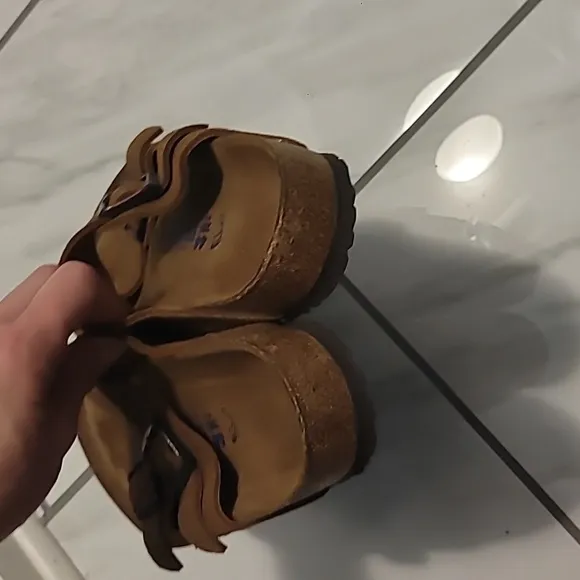 Birkenstock Arizona Brown Leather Slides Sandals Size 44 (11 Mens)