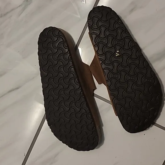 Birkenstock Arizona Brown Leather Slides Sandals Size 44 (11 Mens)