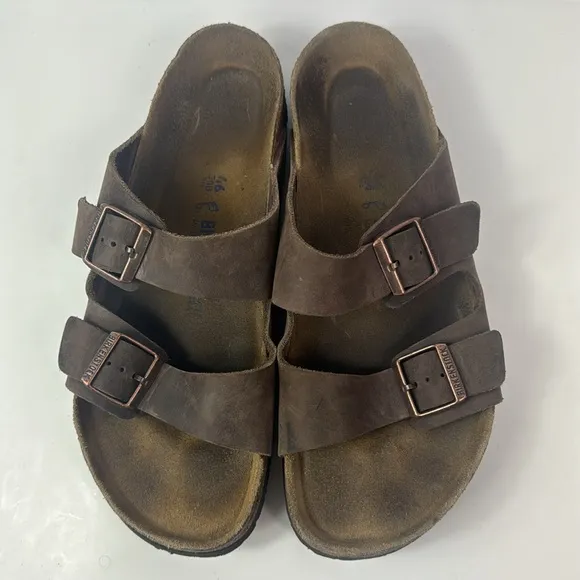 Birkenstock Arizona Brown Oiled Leather Mens Sandals