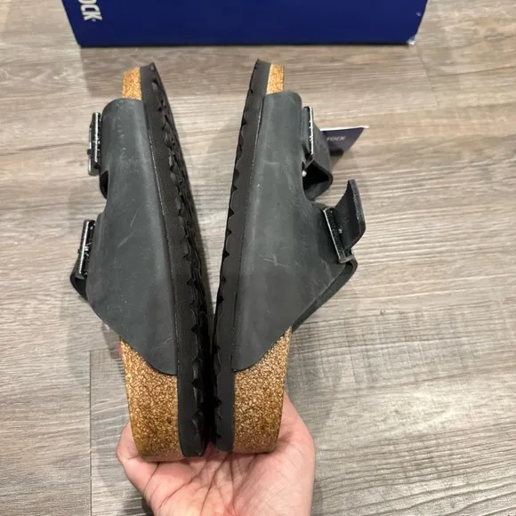 Birkenstock Arizona BS Black Leather Soft Footbed Sandals