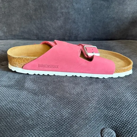 Birkenstock Arizona Leather W/Soft Footbed (Fuchsia) Size 40 Narrow
