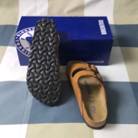 Birkenstock Arizona Mink Narrow Sandals with Signature Cork Footbed