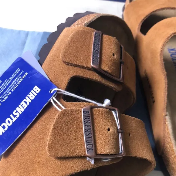 Birkenstock Arizona Mink Narrow Sandals with Signature Cork Footbed