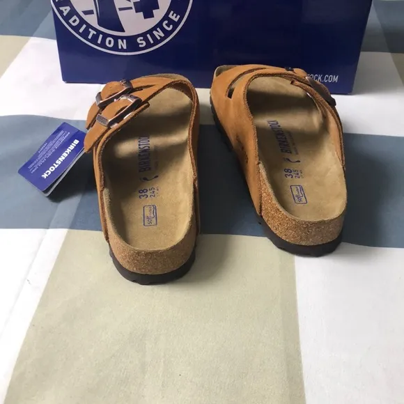 Birkenstock Arizona Mink Narrow Sandals with Signature Cork Footbed