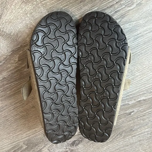 Birkenstock Arizona Slides Sandals Brown Suede Leather Womens 5-5.5 EU 36