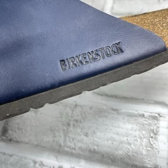 Birkenstock Arizona Soft Footbed Blue Navy Women' 9.5/10 US Leather Sandals
