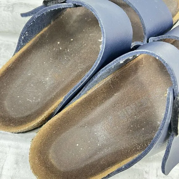 Birkenstock Arizona Soft Footbed Blue Navy Women' 9.5/10 US Leather Sandals