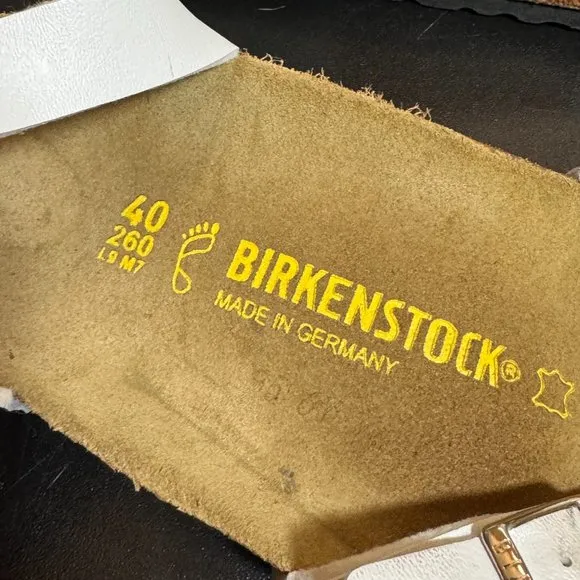 Birkenstock Eur 40 white leather sandals