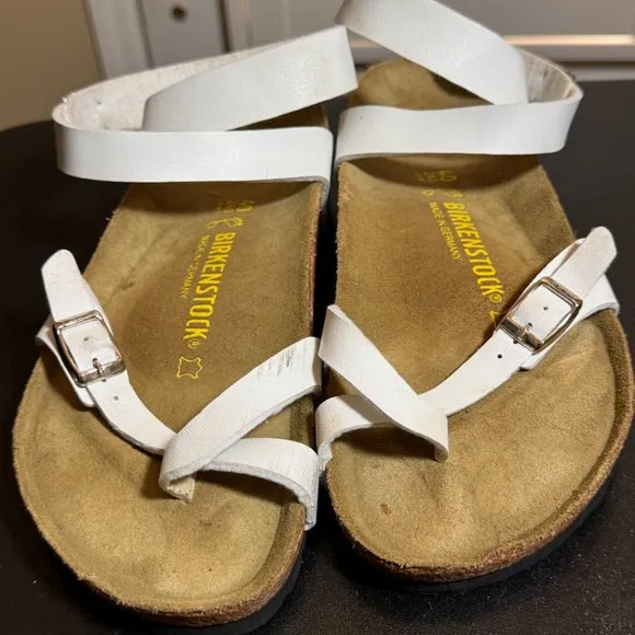 Birkenstock Eur 40 white leather sandals
