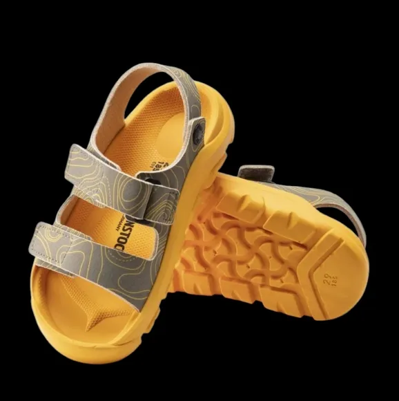 Birkenstock Kids Sandals - Yellow and Gray Khaki Size 34 NEW US 3-3.5