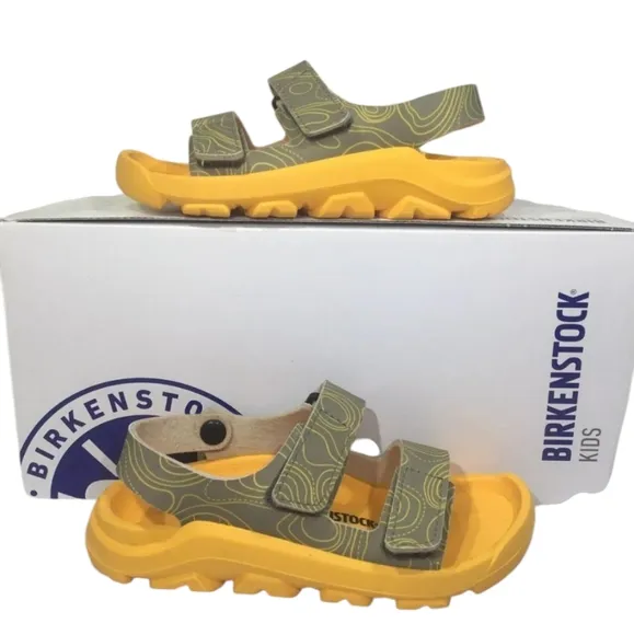 Birkenstock Kids Sandals - Yellow and Gray Khaki Size 34 NEW US 3-3.5