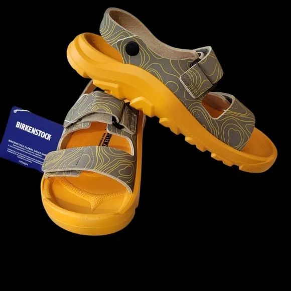 Birkenstock Kids Sandals - Yellow and Gray Khaki Size 34 NEW US 3-3.5