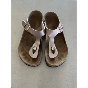 Birkenstock Leather Beige Pink Sandals Women’s Us 7 38 Big Buckle